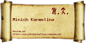 Minich Karmelina névjegykártya